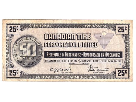 S3-D-U 1972 Canadian Tire Coupon 25 Cents Very Fine Supply