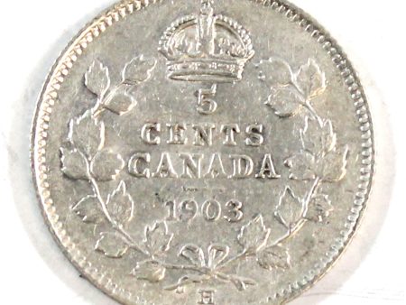 1903H Small Recut H Canada 5-cents Very Fine (VF-20) Sale