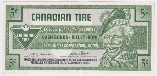 S17-Ba1-90 Replacement 1992 Canadian Tire Coupon 5 Cents Extra Fine Online Sale