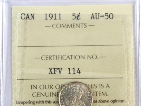 1911 Canada 5-cents ICCS Certified AU-50 Online now