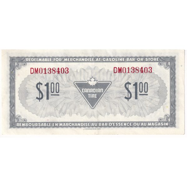 S4-F-DM1 1974 Canadian Tire Coupon $1.00 Extra Fine Online