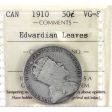 1910 Edwardian Leaves Canada 50-cents ICCS Certified VG-8 For Cheap