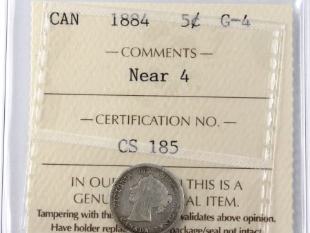 1884 Near 4 Canada 5-cents ICCS Certified G-4 (CS 185) Online Sale