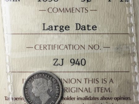 1858 Large Date 5-cents ICCS Certified F-12 Online