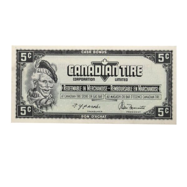 S4-B-TN1 1974 Canadian Tire Coupon 5 Cents EF-AU Discount