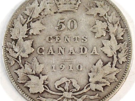 1910 Edwardian Leaves Canada 50-cents Very Good (VG-8) Fashion