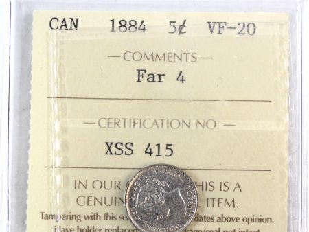 1884 Far 4 Canada 5-cents ICCS Certified VF-20 (XSS 415) Online