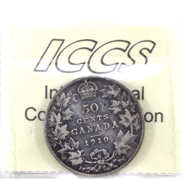 1910 Edwardian Leaves Canada 50-cents ICCS Certified F-15 Online Hot Sale