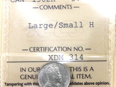 1902H Large Small H Canada 5-cents ICCS Certified AU-55 Online Hot Sale