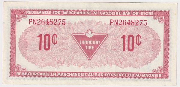 S4-C-PN 1974 Canadian Tire Coupon 10 Cents Almost Uncirculated For Discount