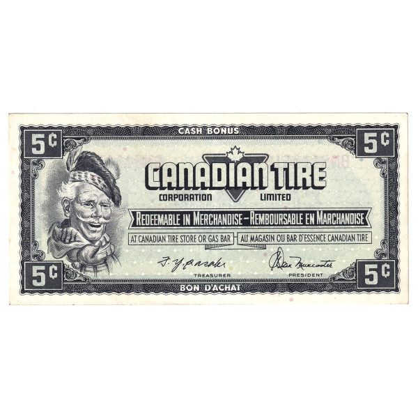 S4-B-BN 1974 Canadian Tire Coupon 5 Cents Uncirculated Online now