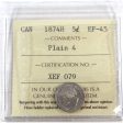 1874H Plain 4 Canada 5-cents ICCS Certified EF-45 Hot on Sale