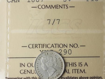 1887 7 7 Canada 5-cents ICCS Certified F-15 Cheap