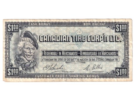 S1-F-F 1961 Canadian Tire Coupon $1.00 F-VF Sale