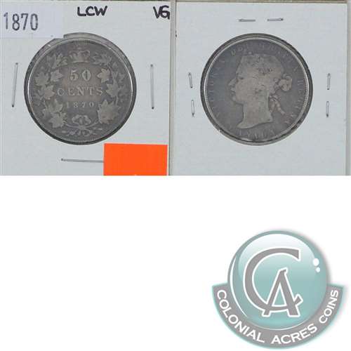 1870 LCW Canada 50-cents Very Good (VG-8) $ Online Hot Sale