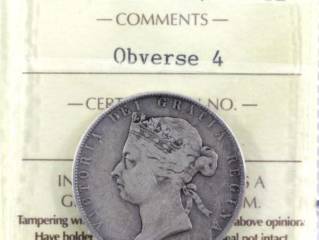 1892 Obv. 4 Canada 50-cents ICCS Certified F-12 For Cheap