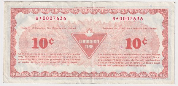 S9-Ca-B* Replacement 1985 Canadian Tire Coupon 10 Cents VF-EF Fashion