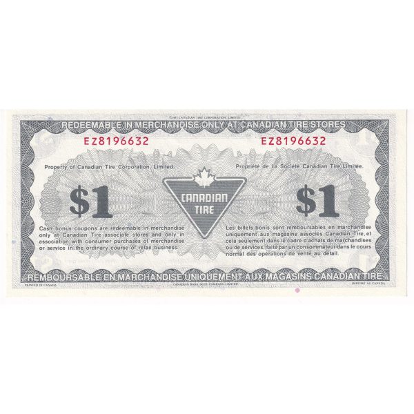 S9-F-EZ1 1987 Canadian Tire Coupon $1.00 Uncirculated Cheap