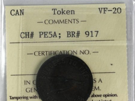 PE-5A (1859) PEI Speed the Plough Token ICCS Certified VF-20 BR# 917 For Cheap