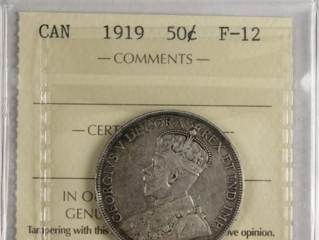 1919 Canada 50-cents ICCS Certified F-12 Cheap