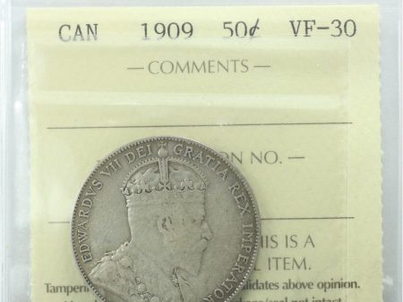 1909 Canada 50-cents ICCS Certified VF-30 For Sale