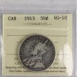 1913 Canada 50-cents ICCS Certified VG-10 Discount