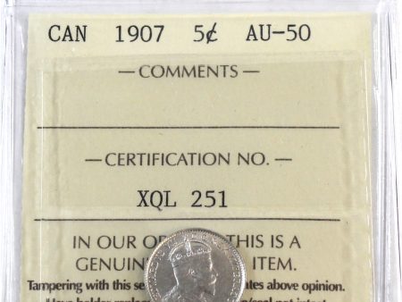 1907 Canada 5-cents ICCS Certified AU-50 Online Sale