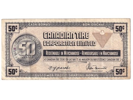 S3-E-V 1972 Canadian Tire Coupon 50 Cents Very Fine Supply