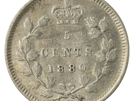 1880H Obv. 2 Canada 5-cents VF-EF (VF-30) $ Sale