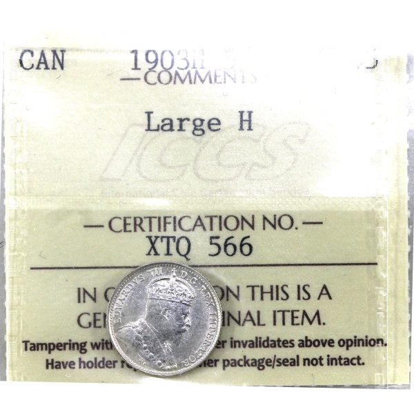 1903H Large H Canada 5-cents ICCS Certified EF-45 For Discount