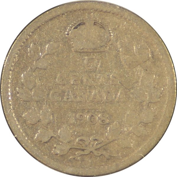 1908 Large 8 Canada 5-cents Good (G-4) Online