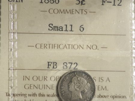 1886 Small 6 Canada 5-cents ICCS Certified F-12 Online now