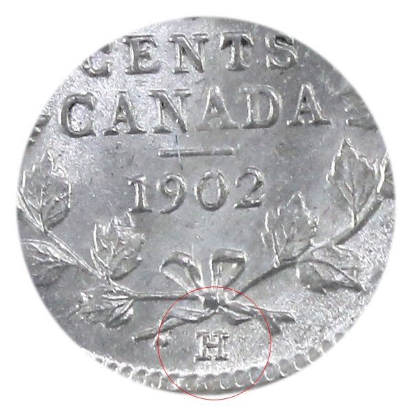 1902H Large Small H Canada 5-cents ICCS Certified AU-55 Online Hot Sale