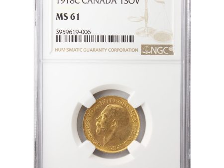 1918C Canada Gold Sovereign NGC Certified MS-61 Online now