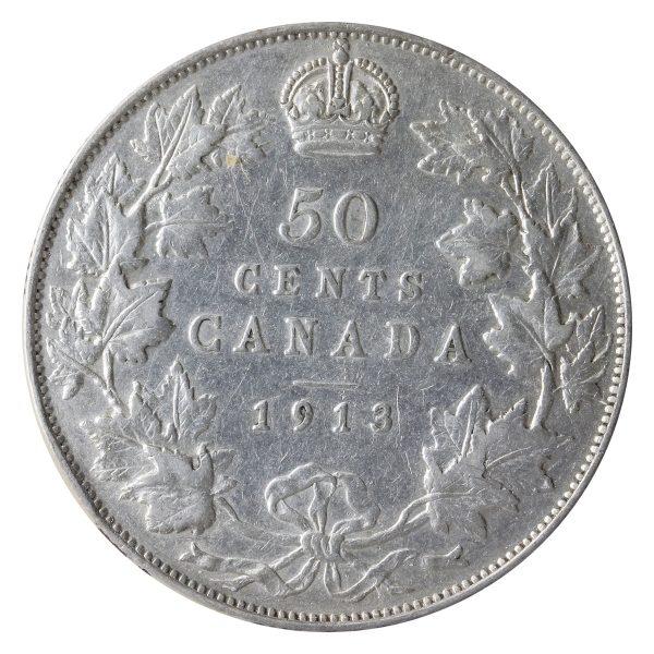 1913 Canada 50-cents ICCS Certified VF-30 For Discount