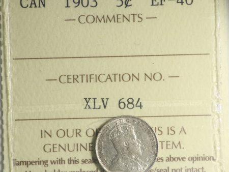 1903 Canada 5-cents ICCS Certified EF-40 For Sale