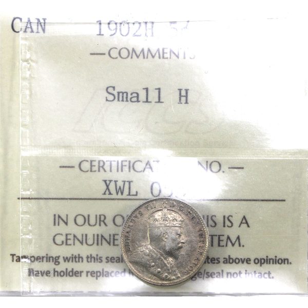 1902H Small H Canada 5-cents ICCS Certified VF-30 Discount