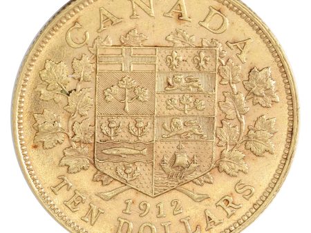 1912 Canada $10 Gold Almost Uncirculated (AU-50) Cheap