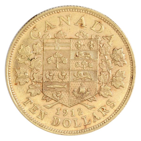 1912 Canada $10 Gold Almost Uncirculated (AU-50) Cheap