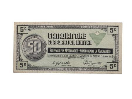 S3-B-S 1972 Canadian Tire Coupon 5 Cents F-VF For Discount