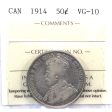 1914 Canada 50-cents ICCS Certified VG-10 For Cheap