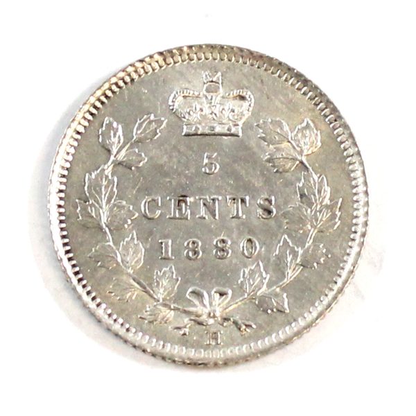 1880H Obv. 3 Canada 5-cents Brilliant Uncirculated (MS-63) $ Fashion