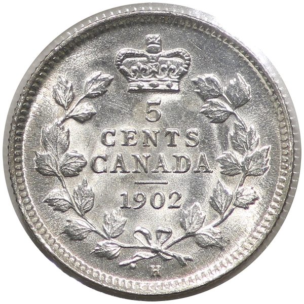 1902H Small H Canada 5-cents Brilliant Uncirculated (MS-63) $ Online now