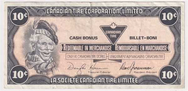 S9-Ca-B* Replacement 1985 Canadian Tire Coupon 10 Cents VF-EF Fashion