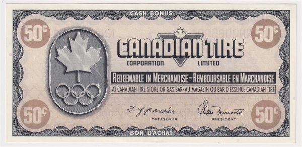 S5-E-NN 1976 Canadian Tire Coupon 50 Cents Uncirculated Fashion