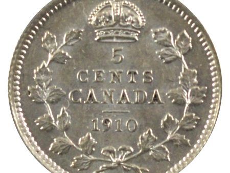 1910 Round Leaves Canada 5-cents EF-AU (EF-45) $ Online now