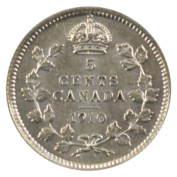 1910 Round Leaves Canada 5-cents EF-AU (EF-45) $ Online now