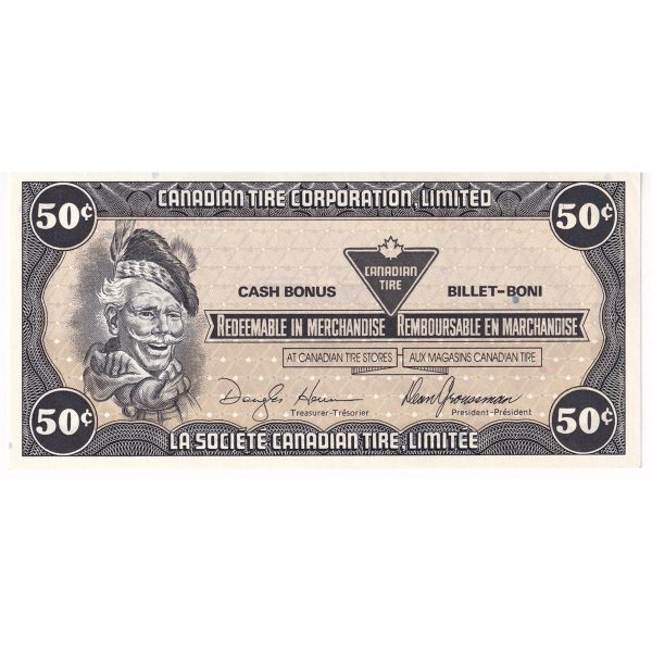 S8-E-DZ2 Black C 1985 Canadian Tire Coupon 50 Cents Uncirculated For Sale