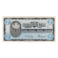 S5-A-JN 1976 Canadian Tire Coupon 3 Cents Almost Uncirculated (Ink) For Sale