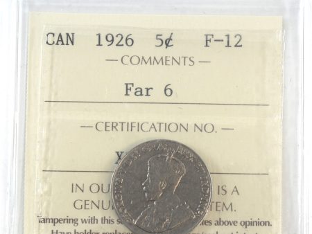 1926 Far 6 Canada 5-cents ICCS Certified F-12 Online Sale